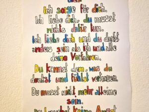 Gute Eltern Botschaften - Textildruck von Res Leuschner